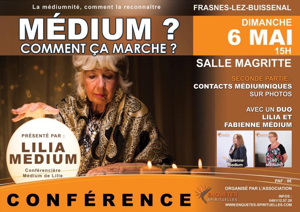 CONFÉRENCE – Qu&rsquo;est ce qu&rsquo;un médium ? 6 Mai 15H