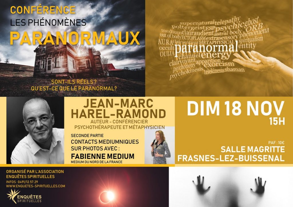 Les phénomènes paranormaux – Conférence le 18 Novembre avec Jean-Marc Harel-Ramond