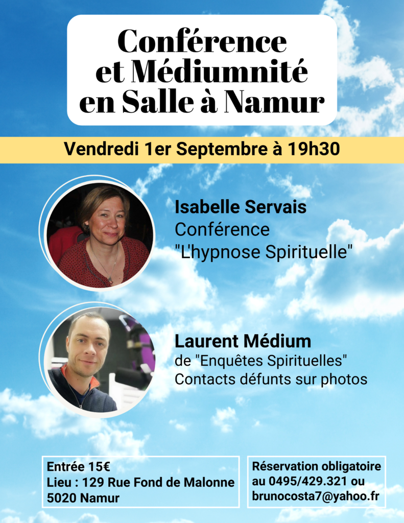 Conférence à Namur le 1er Septembre