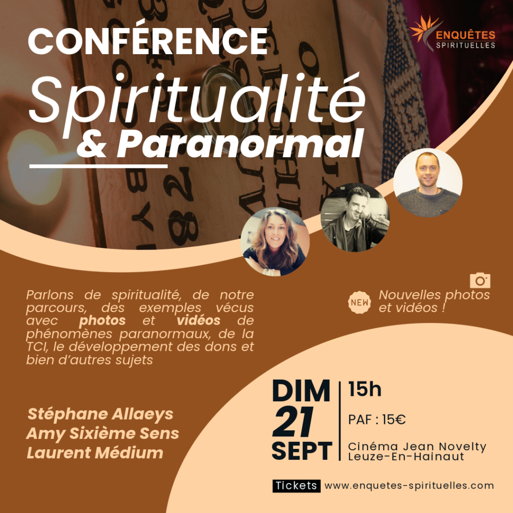 Conférence le 21 Sept : Spiritualité et paranormal